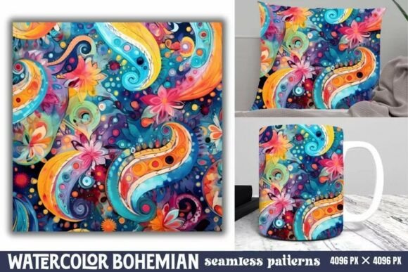 Download Seamless Watercolor Bohemian Pattern - Premium Resources